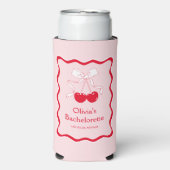 Rode Roze Golvende Kers Op Een Strik Verlovingsfee (Seltzer Voorkant)