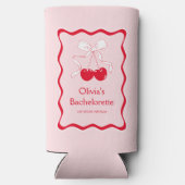 Rode Roze Golvende Kers Op Een Strik Verlovingsfee (Achterkant)