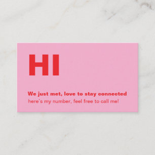 Rode Roze Grappige Dating Bel Me Kaart Stijl Visitekaartje