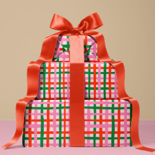 Rode Roze Groene Strepen Cadeaupapier