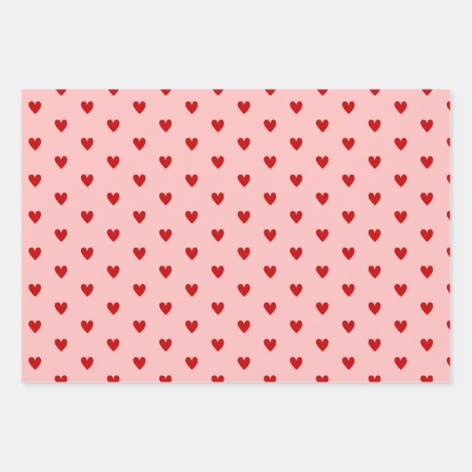 Rode roze hart Valentijn's Day Inpakpapier Vel (Voorkant 2)