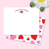Rode & Roze Harten Cute Meisjesachtige Valentijns Notitiekaartje
