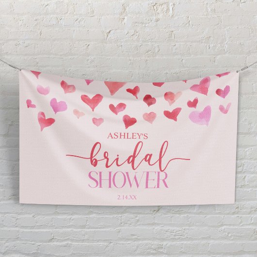 Rode Roze Harten Valentijn Bruids Shower Feest Spandoek