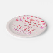 Rode Roze Harten Valentijn Bruiloft Feest  Papieren Bordje (Gekanteld)