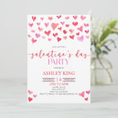 Rode Roze Harten Valentijnsdag Galentine's Day Kaart (Staand voorkant)