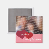 Rode roze harten ware liefde aangepaste foto valen magneet (Voorkant / Achterkant)