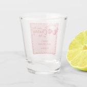 Rode & Roze Kers Op Kers Bruidsdouche Shot Glas (Achterkant)