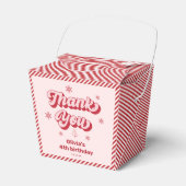 Rode Roze Kerstmis Verjaardag Dank u Bedankdoosjes (Voorkant Zijde)