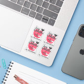 Rode roze kleur gemaakt met hartszeekandels sticker (Laptop met iPhone)