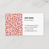 Rode roze luipaard Modern aangepast proefschrift Visitekaartje (Achterkant)