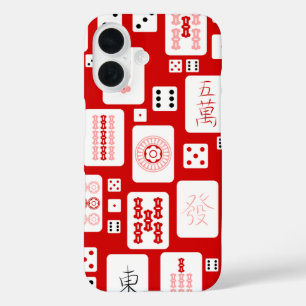 Rode Roze Mahjong Chinese tegels Spel Aziatisch iPhone 16 Hoesje