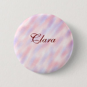 Rode roze maroon waterverf abstract naam toevoegen ronde button 5,7 cm