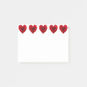 Rode roze met een hartvorm post-it® notes