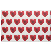 Rode roze met een hartvorm stof (Fat Quarter)