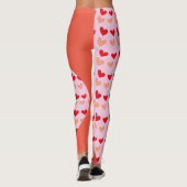 rode roze mini harten leggings (Achterkant)