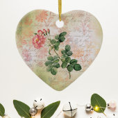  rode roze op roze Damask met handschrift Keramisch Ornament