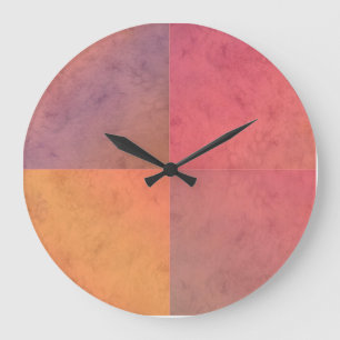 Rode Roze Oranje Gele Geometrische Waterverf Kunst Grote Klok