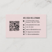 Rode Roze Professionele Logo QR Code Visitekaartje (Achterkant)
