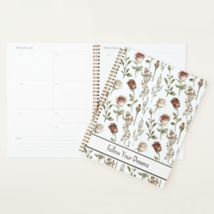 Rode Roze Roos Bloemig Planner
