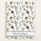 Rode Roze Roos Bloemig Planner (Voorkant)