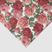 Rode & Roze Rozen Bloemen Bloemig Tissuepapier (Detail)