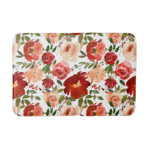 Rode Roze Rozen Klaprozen Trendy Meisjesachtig Badmat