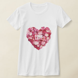 Rode Roze Rozenblaadjes Bloemliefde T-shirt