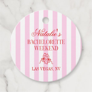 Rode Roze Strepen Bachelorette Weekend Feest Bedankjes Labels
