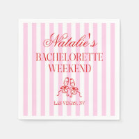 Rode Roze Strepen Bachelorette Weekend Feest