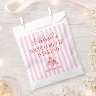 Rode Roze Strepen Vrijgezellenfeest Weekend Feest Bedankzakje