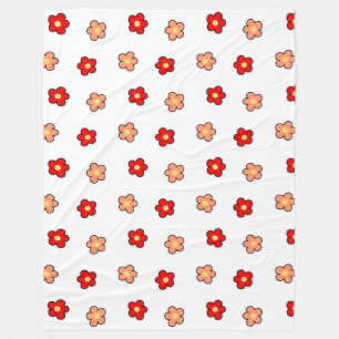 Rode Roze Tropische Bloemen Botanische Lente Zomer Fleece Deken