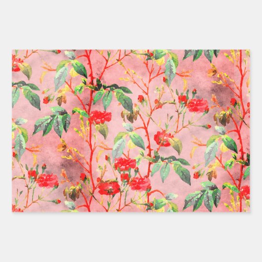  rode roze tuin op roze inpakpapier vel (Voorkant 2)