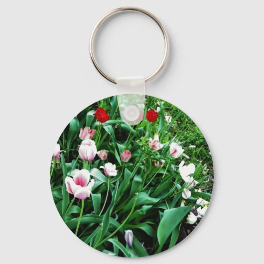 Rode & Roze Tulpen Foto's Sleutelhanger (Voorkant)