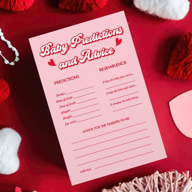Rode Roze Valentijn Baby shower voorspellingen spe (Creator heeft geüpload)