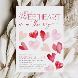 Rode Roze Valentijn Hearts Sweetheart Baby shower Kaart