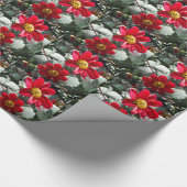 rode, roze vleermuis / melkbloemen cadeaupapier (Hoek)