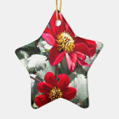 rode, roze vleermuis / melkbloemen keramisch ornament (Links)