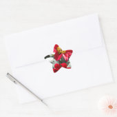 rode, roze vleermuis / melkbloemen ster sticker (Envelop)