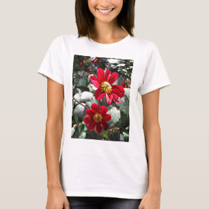 rode, roze vleermuis / melkbloemen t-shirt