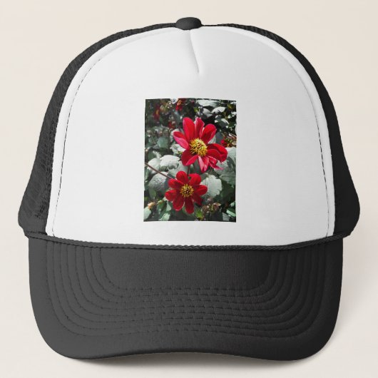 rode, roze vleermuis / melkbloemen trucker pet (Voorkant)