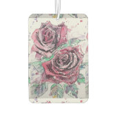 Rode roze Waterverf florerende auto Luchtverfrisser (Achterkant)