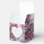 Rode roze Waterverf Heart Cake Favor Box Bedankdoosjes (Geopend)