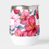 Rode Roze Waterverf Hibiscusbloemen (Links)