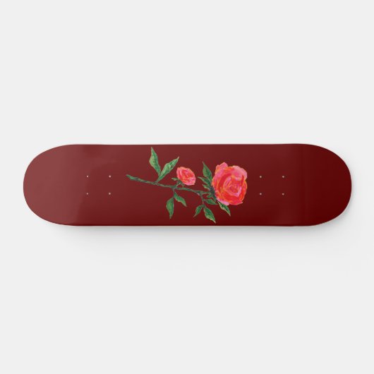 Rode roze Waterverf Rode skateboard (Horizontaal)