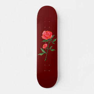 Rode roze Waterverf Rode skateboard