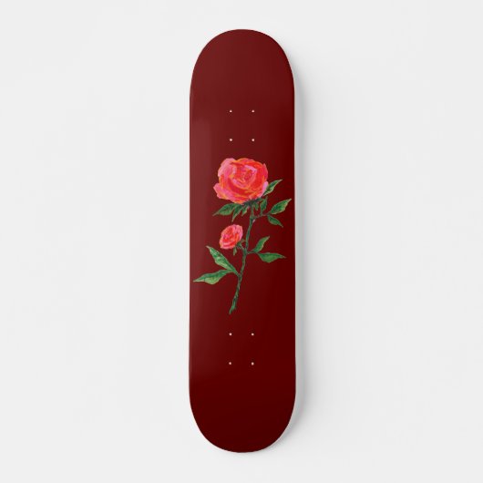 Rode roze Waterverf Rode skateboard (Voorkant)