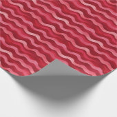 Rode & roze Wavy lijnen Cadeaupapier (Hoek)