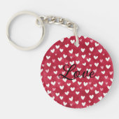 Rode Roze Witte Harten Sleutelhanger (Voorkant)