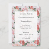 Rode Roze Witte Rozen Bloemen Verjaardag Kaart (Voorkant)