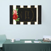 Rode roze, zwart, witte en gouden streep - spandoek (Beurs)